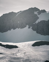 High angle view of snow covered mountain