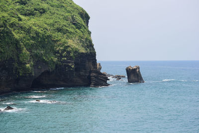 Rock formations in sea