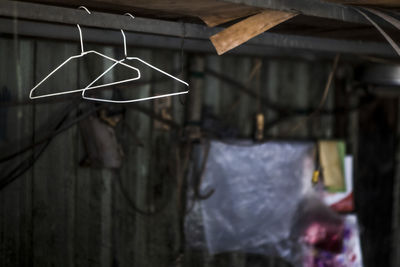 Clothes drying on roof against building