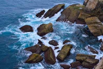 Close-up of rocks in sea