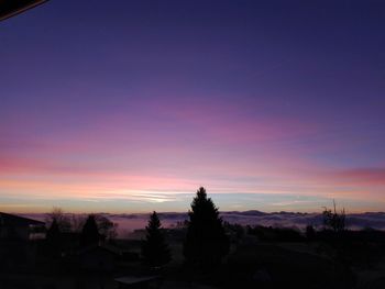 View of city at sunset