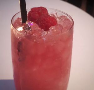 Close-up of drink in glass on table