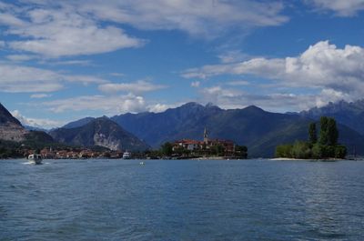 Scenic view of mountains against cloudy sky