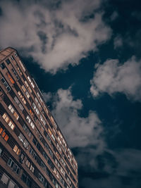 Low angle view of modern buildings against sky