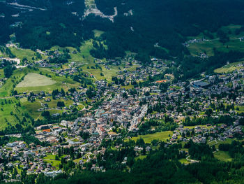 High angle view of townscape