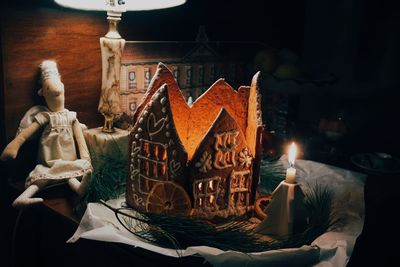 Close up of ginger bread house