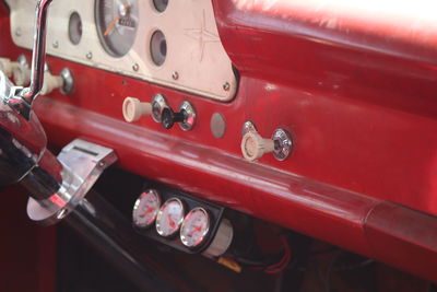 Interior of fire engine