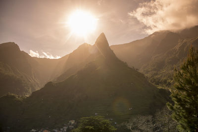 Scenic view of mountains against sky