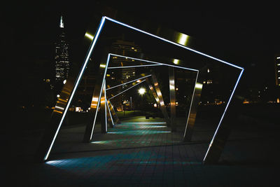 Illuminated city at night