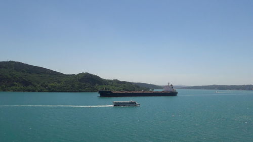 Boats in calm sea