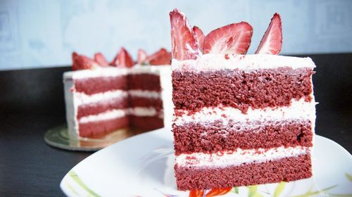 Close-up of cake on table