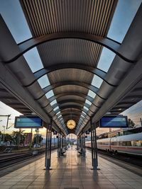 Train at railroad station platform