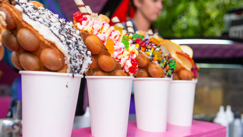 Close-up of food on table