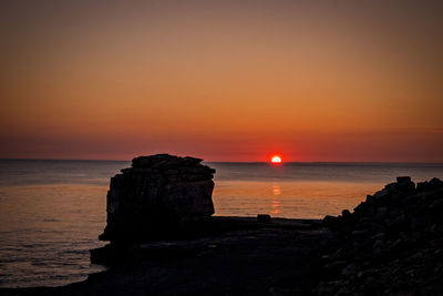 Scenic view of sea during sunset