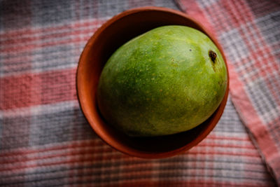 Directly above shot of apple on table