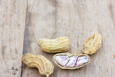High angle view of food on table
