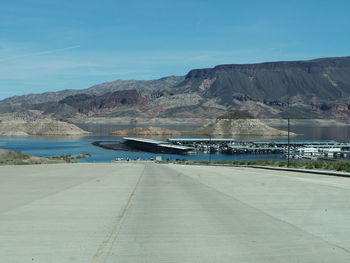 Road leading towards mountains