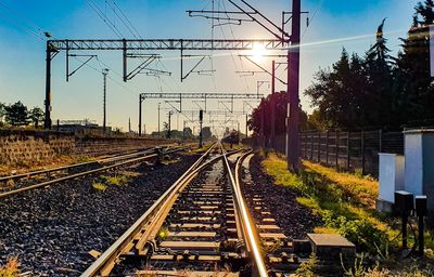 Railroad tracks against sky