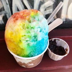 Close-up of ice cream in bowl