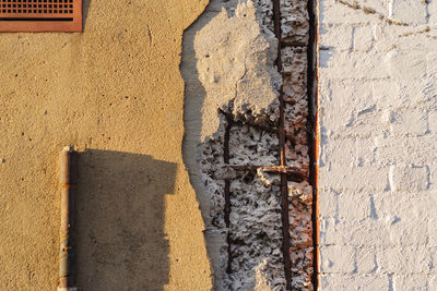 Close-up of old weathered wall