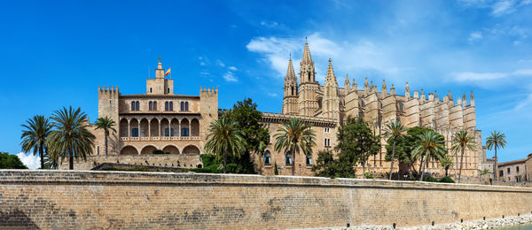 Low angle view of historic building against sky