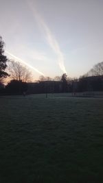 View of soccer field against sky