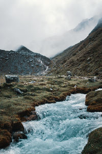 Scenic view of mountains against sky