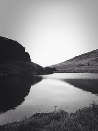 Scenic view of lake against clear sky