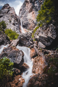 Scenic view of waterfall