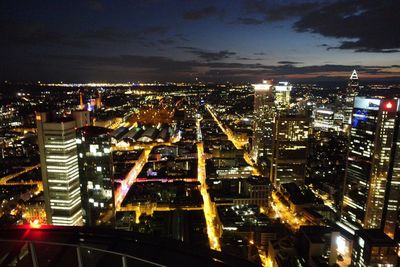 Illuminated cityscape at night