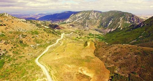 High angle view of landscape against sky