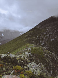 Scenic view of mountains against sky