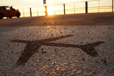 Surface level of road