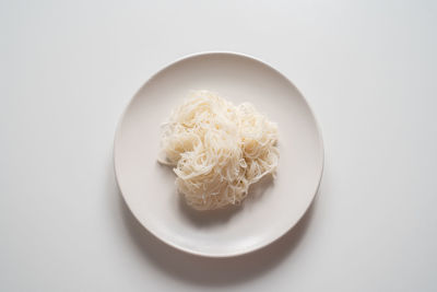 Directly above shot of pasta in plate