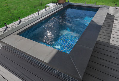 High angle view of swimming pool