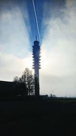 Low angle view of tower against sky