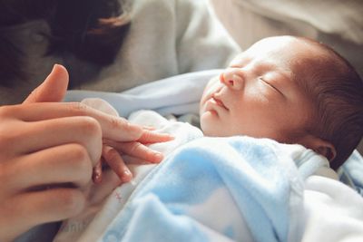 Close-up of baby sleeping