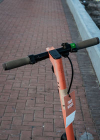 High angle view of bicycle on street