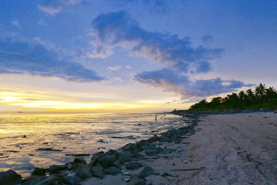 Scenic view of sea against sky at sunset