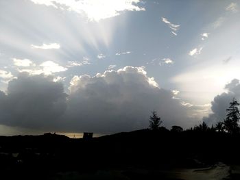 Scenic view of silhouette landscape against sky