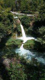 Scenic view of waterfall