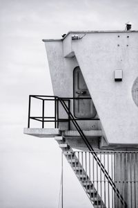 Low angle view of staircase against sky