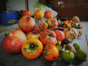 Close-up of tomatoes on table