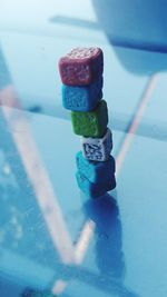 High angle view of toy on swimming pool