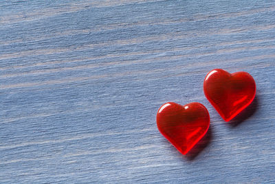 High angle view of heart shape on paper