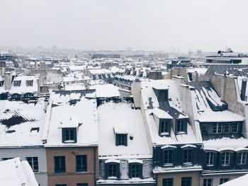 Cityscape against clear sky