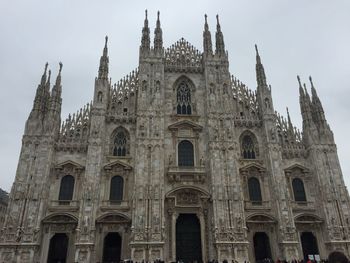 Low angle view of milan cathedral against clear sky