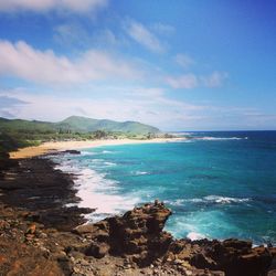 View of sea against cloudy sky