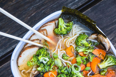 Close-up of food in bowl on table