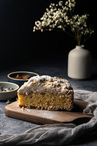 Close-up of cake on table